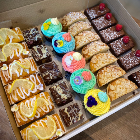 A selection of fancy cakes for office catering in Dublin
